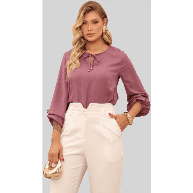 Blusa Miss e Misses Elis Manga Longa C/Ponteira Uva