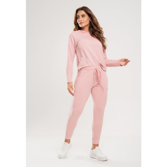Casaco Salvatore Comfy Com Capuz Moletinho Rosa