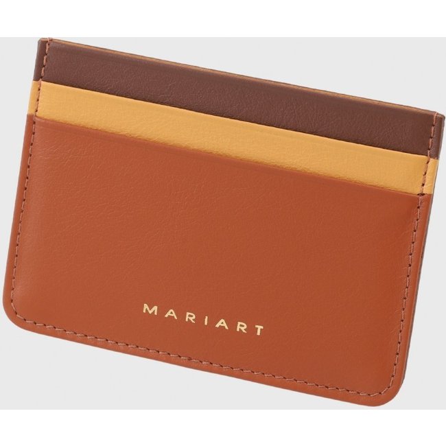 Porta-Cartão Couro Mariart Fruto Terracota Dourada