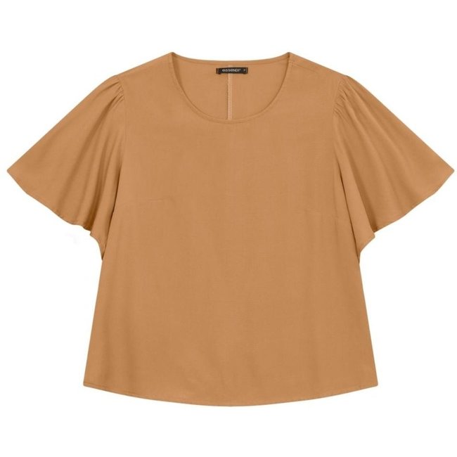 Blusa feminina em viscose Essendi Camel médio Bege