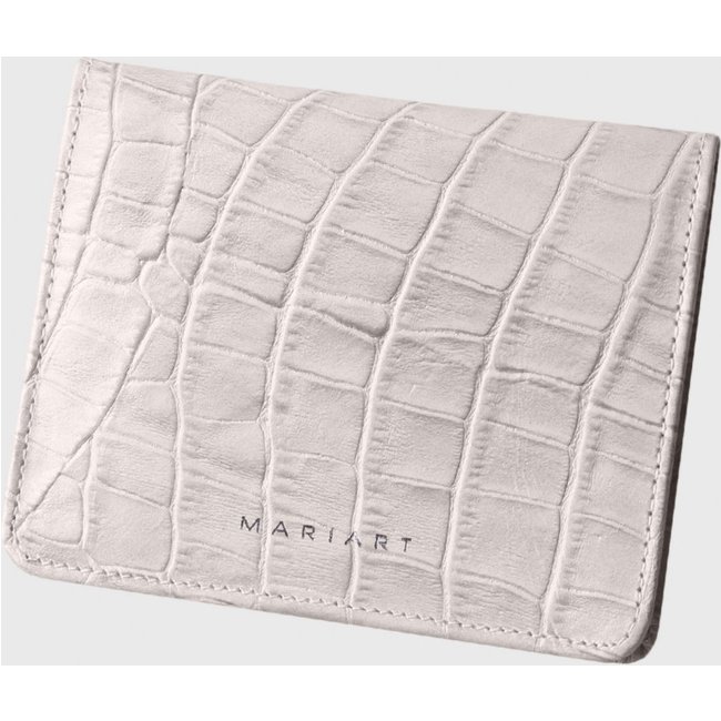 Carteira de Couro Mariart 649MRT Croco Off White