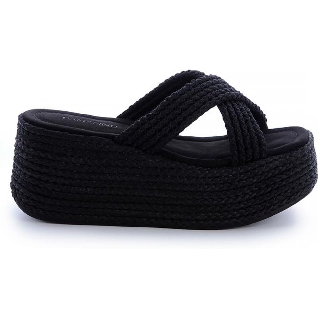 Sandália Flat Debby Preto Preto