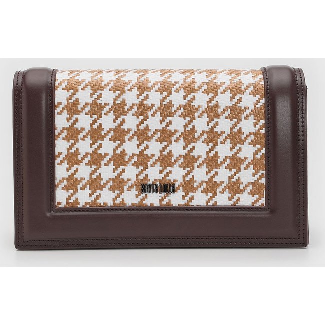 Bolsa Pequena Feminina Santa Lolla Pied De Poule Marrom