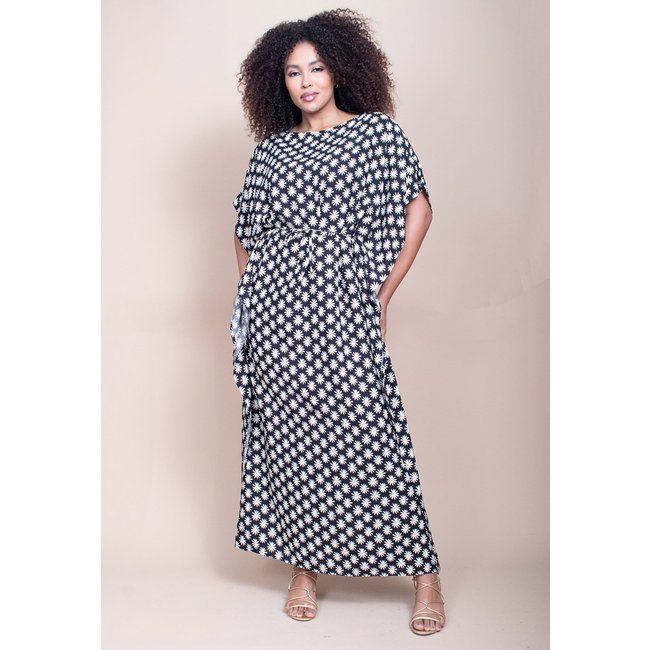 Vestido Longo Cabanafree Viscose Estampa Encanto das Margaridas