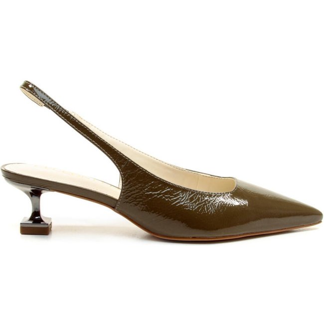 Slingback Couro Verde Salto Baixo Cecconello 2393002-22