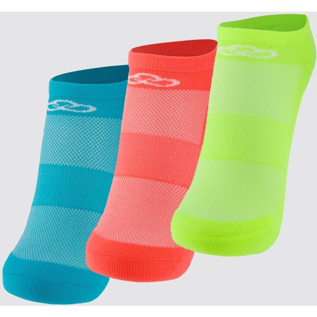 Kit 3 Meias Olympikus Cano Invisível Feminino Neon