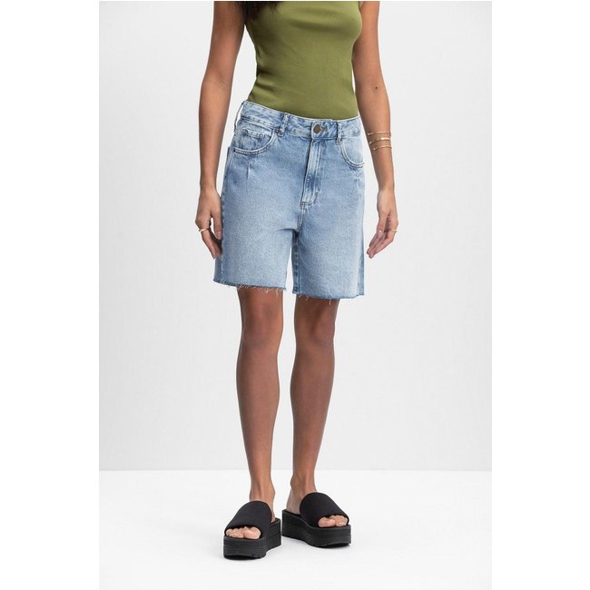 Bermuda Feminina Em Jeans Essendi Jeans Escuro Azul