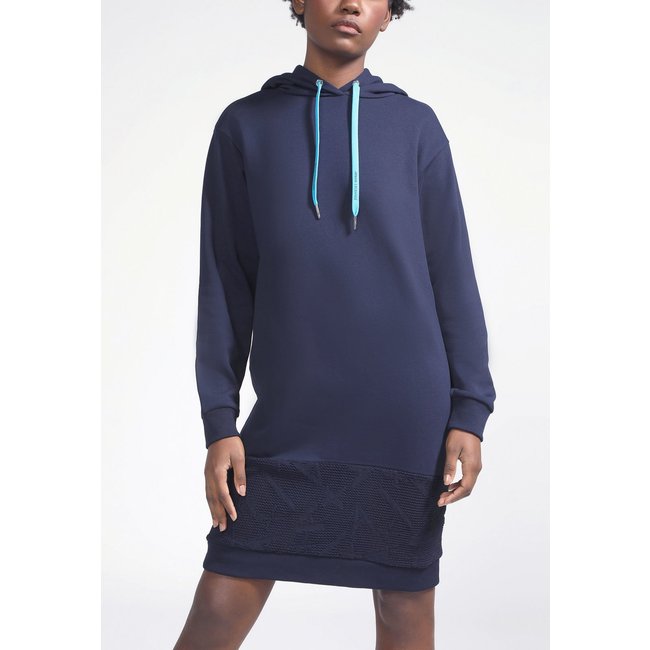 Vestido de Moletom AX ARMANI EXCHANGE Curto Capuz Azul-Marinho
