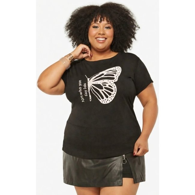 T-shirt Plus Size D Bell Outlet Fashion Say I am Preto
