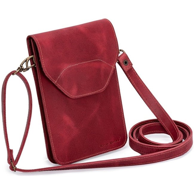 Bolsa Carteira Couro Legitimo Documento/celular Crossbody BORDO