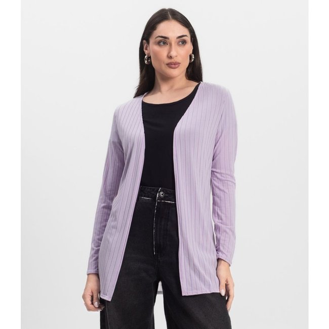 Cardigan Feminino Canelado Infinita Cor Roxo