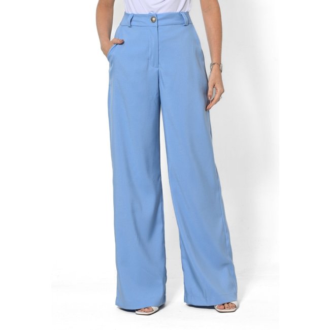 Calça Bisô Alfaiataria Reta Azul - Azul