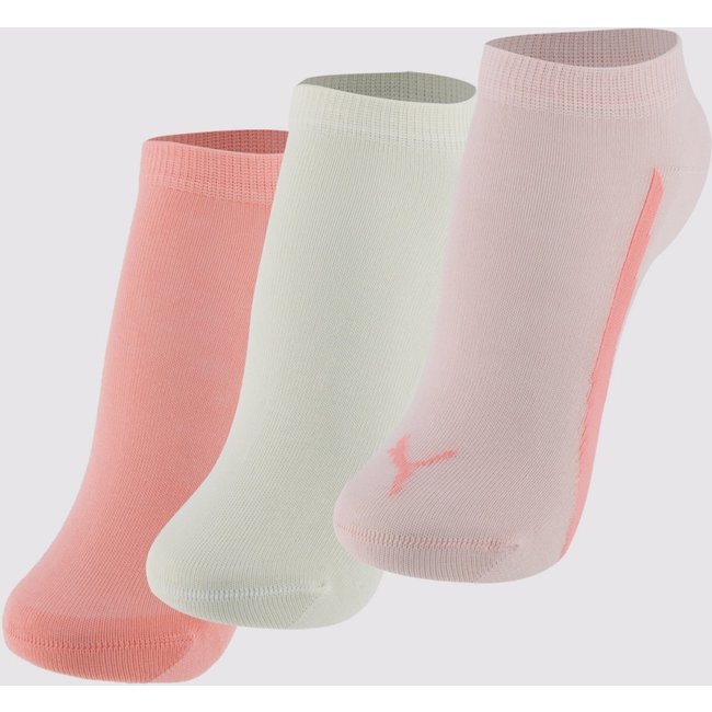 Kit Meia Puma Sapatilha 3 Pares Feminina Rosa e Of