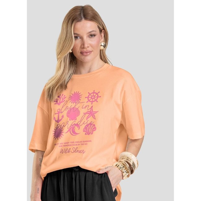 T-Shirt Oversized Feminina Dianna Laranja