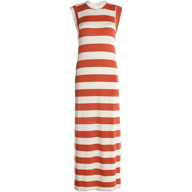 Vestido Moletinho Listrado Autentique Feminino COBRE/COBRE/OFF WHITE