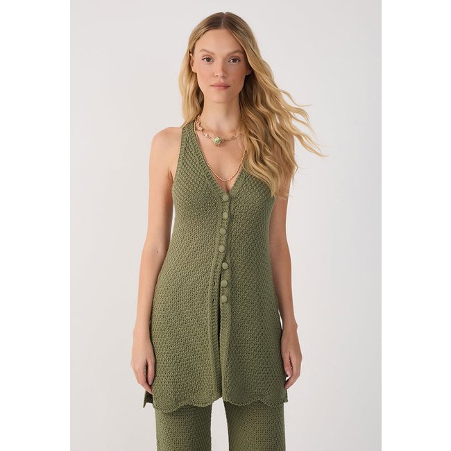 Regata Tricot Dress To Reta Barra Ondas Verde