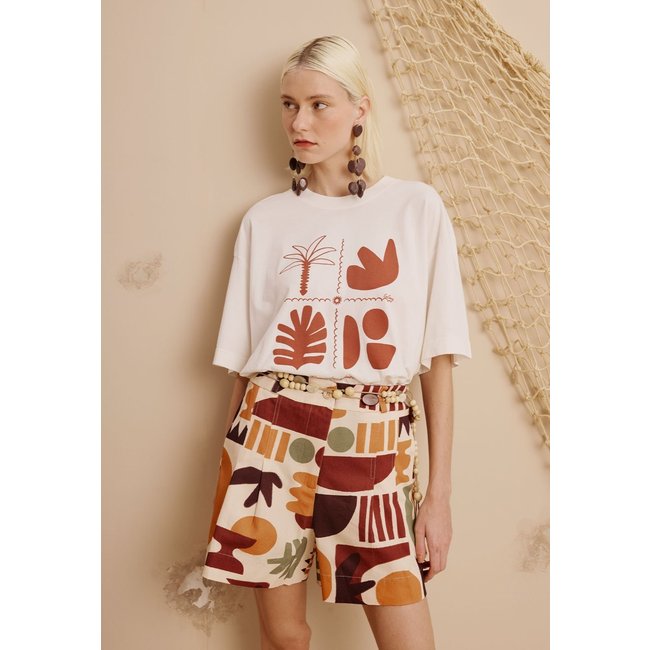 Short Pregas Estampado Ribeirinha