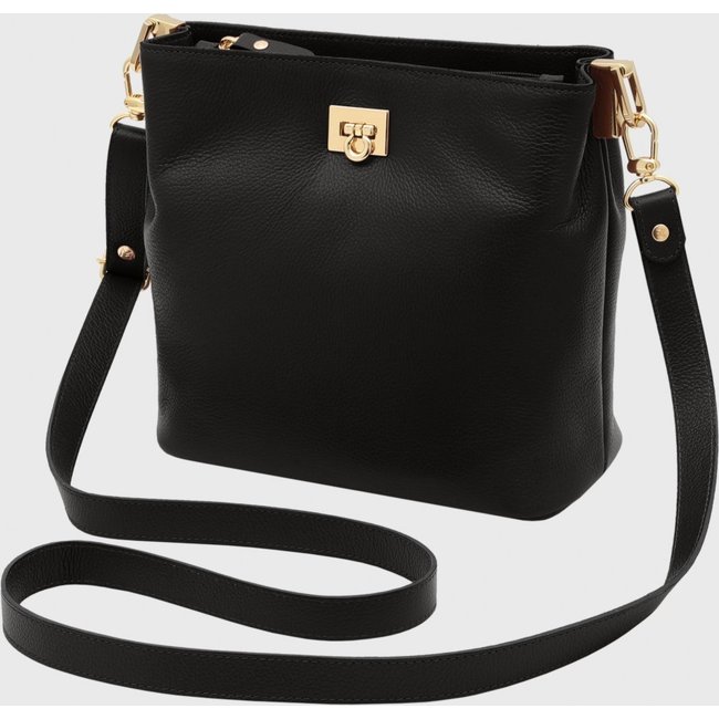 Bolsa Transversal Couro Mariart Juá Preta