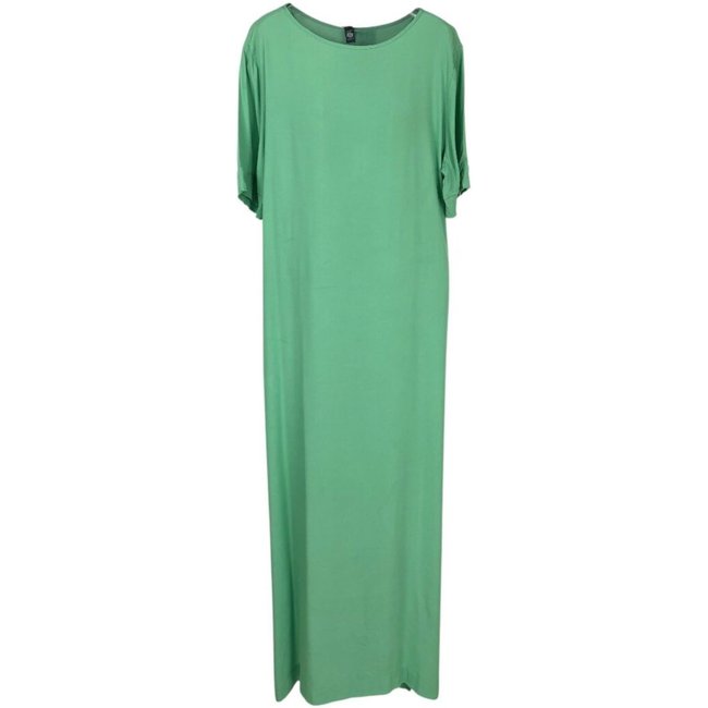 Vestido Longo Solto Com Fenda Colcci Verde