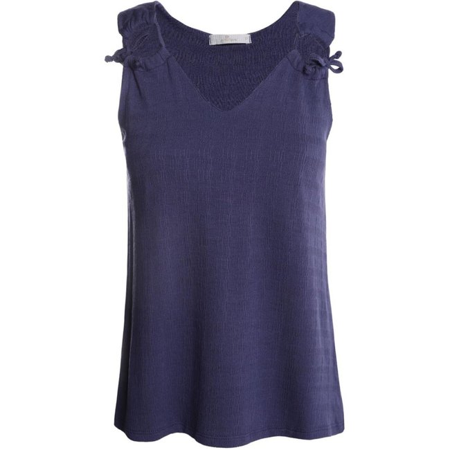 Blusa Malha Texturizada Regata Autentique Feminina AZUL