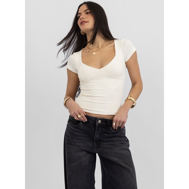 Blusa Decote V Martina Off White