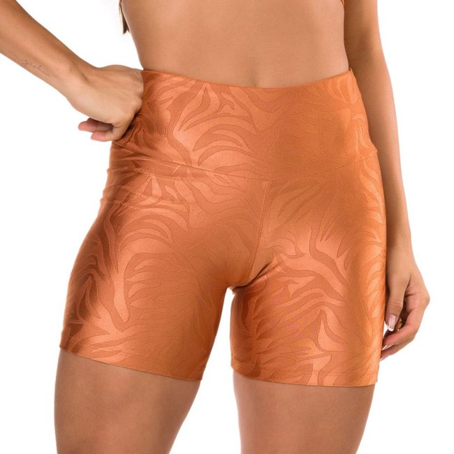 Short Classic Marrom Conhaque Texturizado Donna Carioca