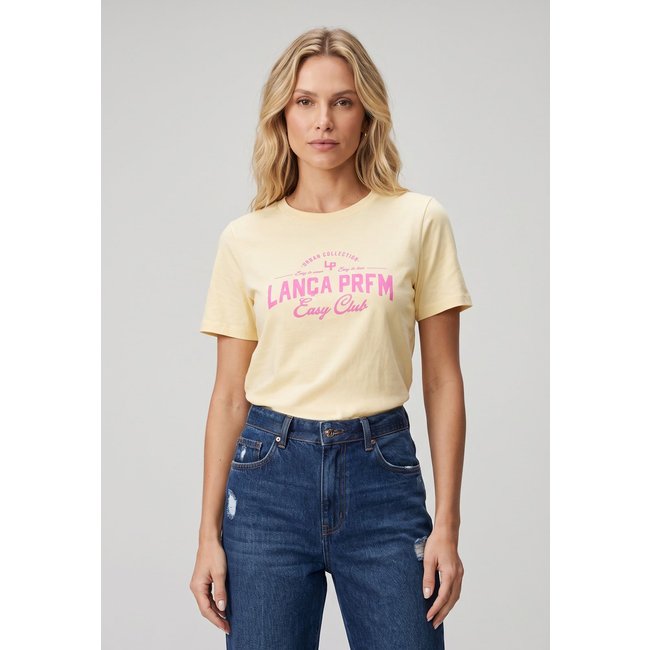 Camiseta Feminina Lança Perfume Estampa Côte dAzur Amarela
