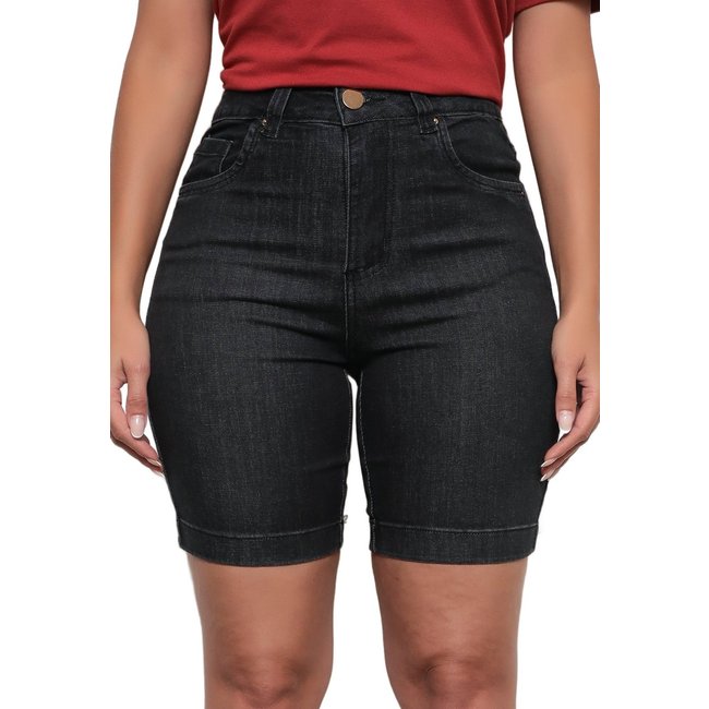 Bermuda Jeans Dellamarca Casual Estonada Black