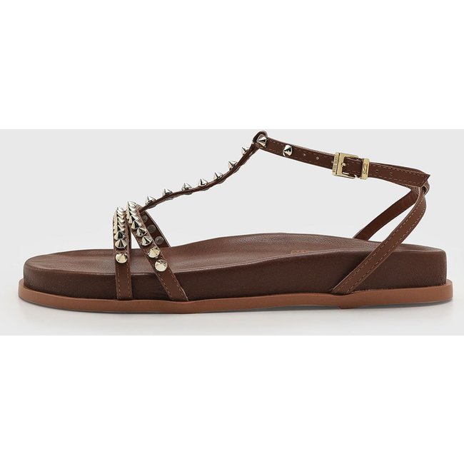 Rasteira Feminina Santa Lolla Tachas Marrom