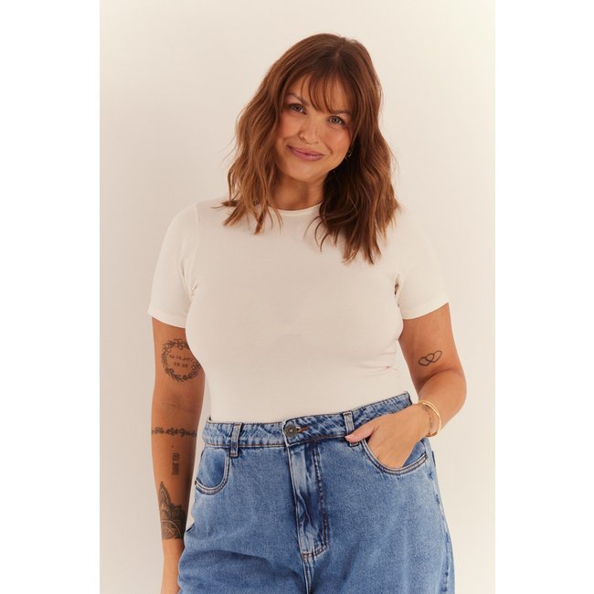 Blusa In Love Cropped Off White