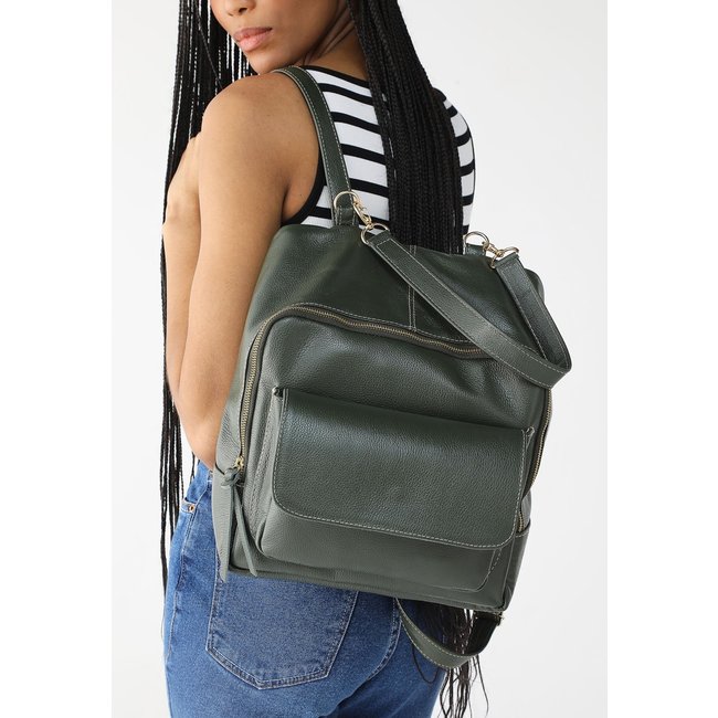 Mochila SN Couros Veneza Verde