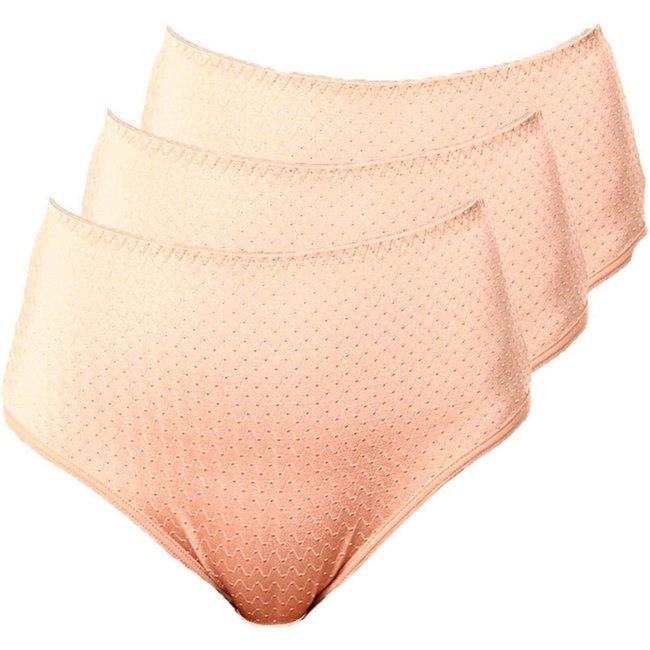 Kit com 3 Calcinhas Alta Nova Bibelô Demillus 57487 Bege