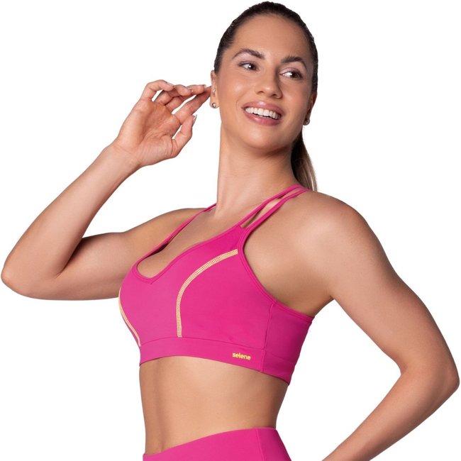 Top Fitness Feminino Nadador Alças Duplas Bojo Removível Selene