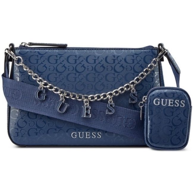 Bolsa Guess Mini Fiora Top Zip Azul
