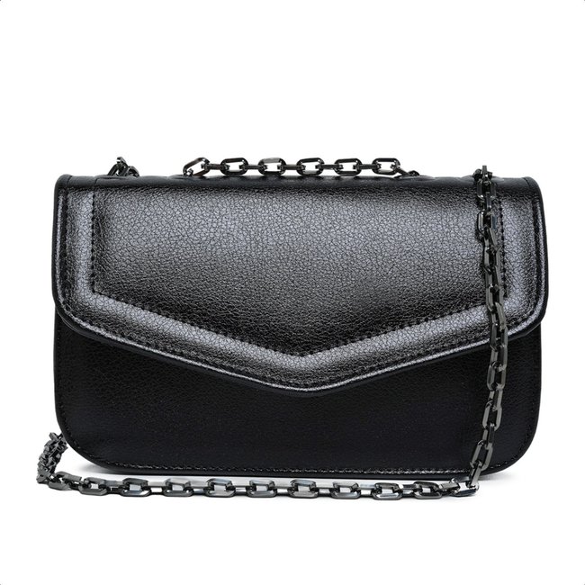 Bolsa Preta Feminina Pequena Casual Clutch Carteira De Mão Festa Alça Corrente De Ombro Elegante