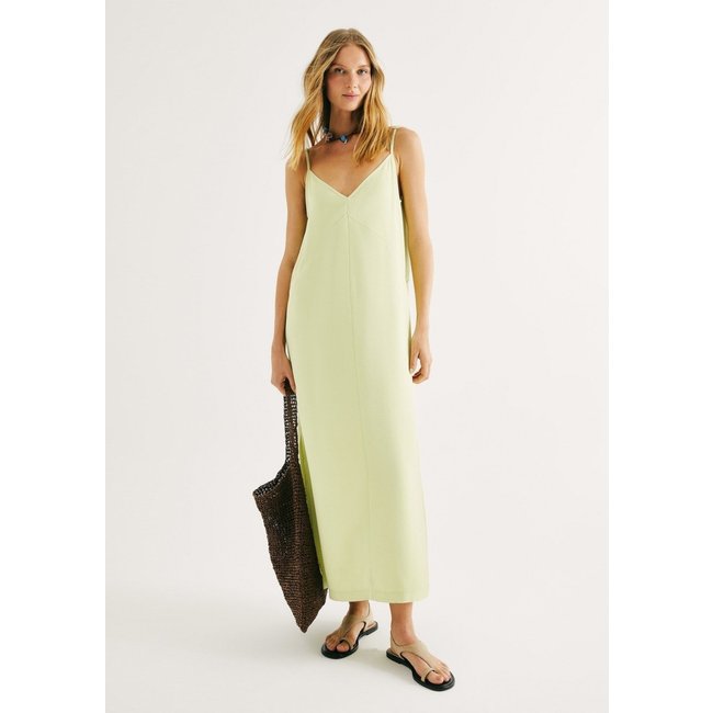 Vestido Midi Em Peach Touch Com Fenda Hering