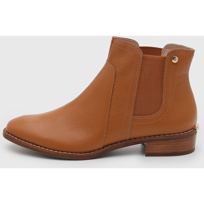 Bota Feminina Jorge Bischoff Cano Baixo Caramelo