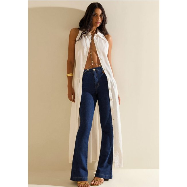 Calça Morena Rosa Boot Cut Alta Azul