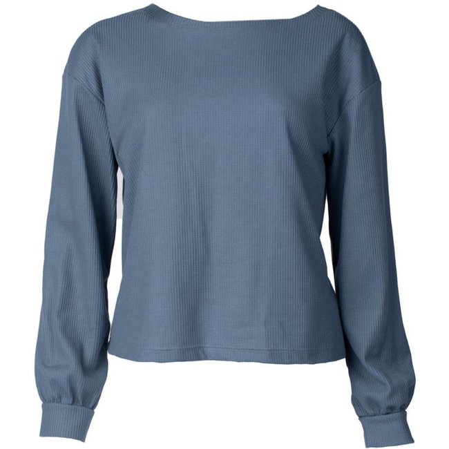 Blusa Feminina Giraffe Gola Canoa Texturizada Azul