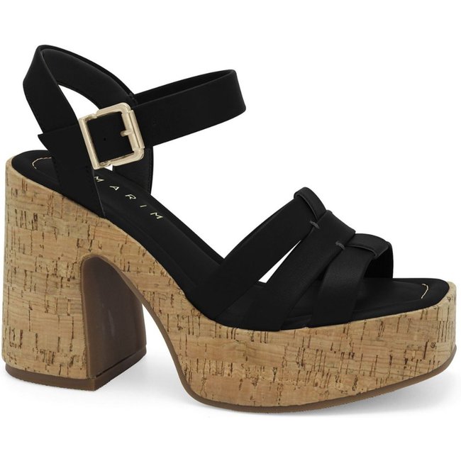 Sandália Feminino Plataforma Folk Preto Ramarim 2535204-6