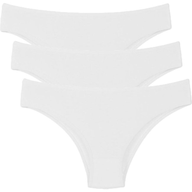 Kit 3 Calcinhas Modelo Tanga A10 Branca