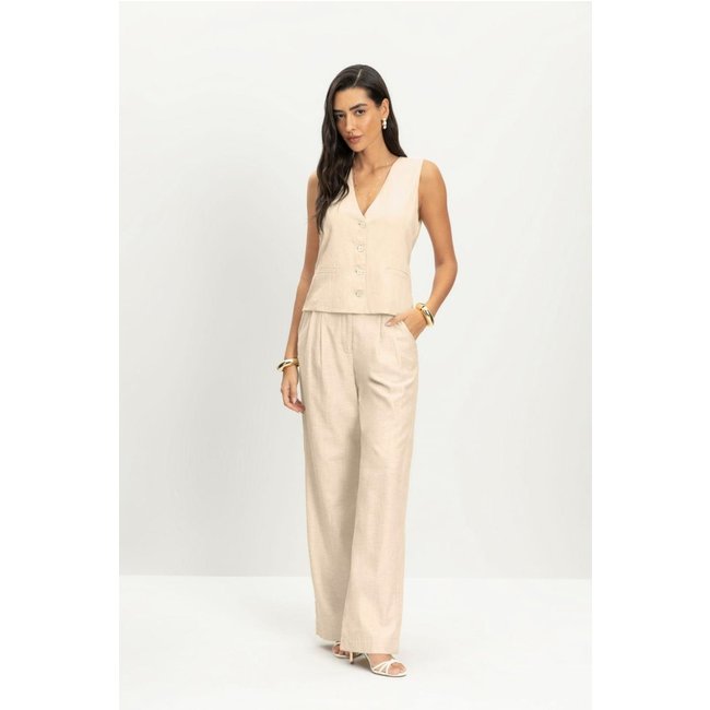 Colete feminino em linho Essendi Off-white