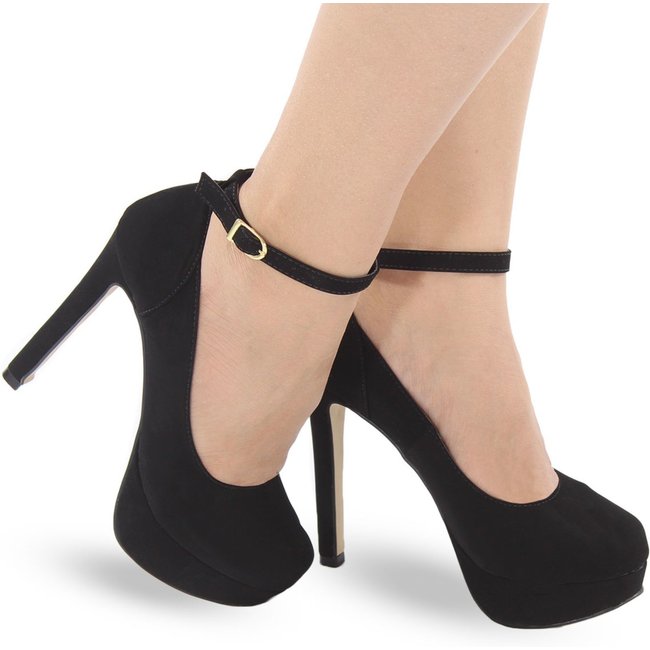 Sapato Boneca Modarpe Meia Pata Salto Alto Preto M40