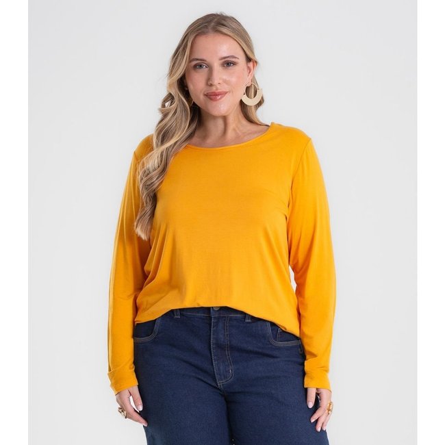 Blusa Manga Longa Viscotorcion Secret Glam Amarelo