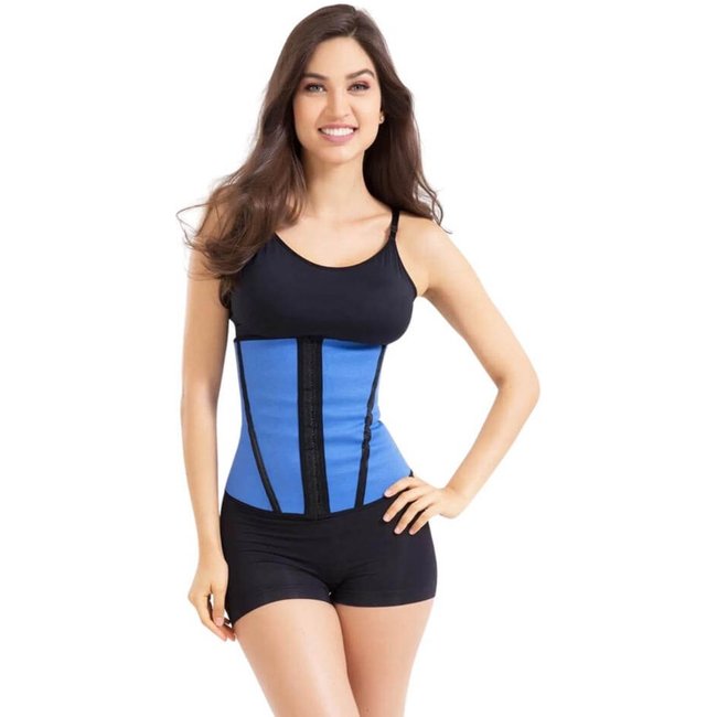 Cinta/Corset Academia Esbelt 062WT Waist Trainer - Emborrachado Azul