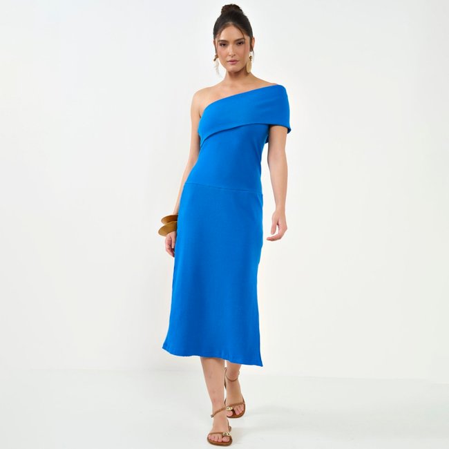 Vestido Colcci Canelado Ve26 Azul Feminino