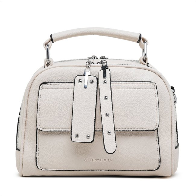 Bolsa Transversal Couro Bolsinha Feminina Moderna Compacta - Branco