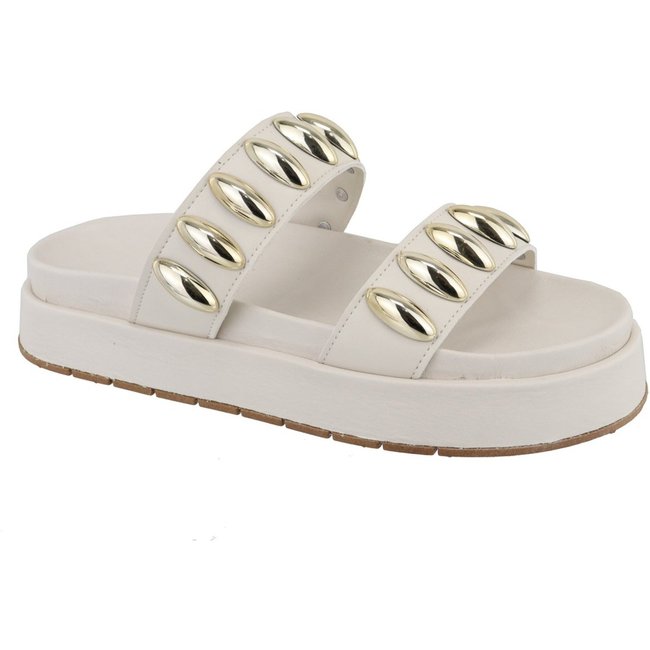 Sandalia Papete Flatform Feminina Metais Off White Sola Alta Tellini Store