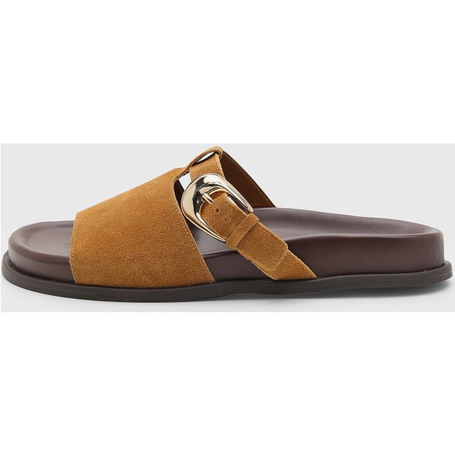 Rasteira Feminina Arezzo Fivela Caramelo