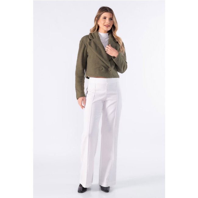 Casaco cropped pelinho Verde